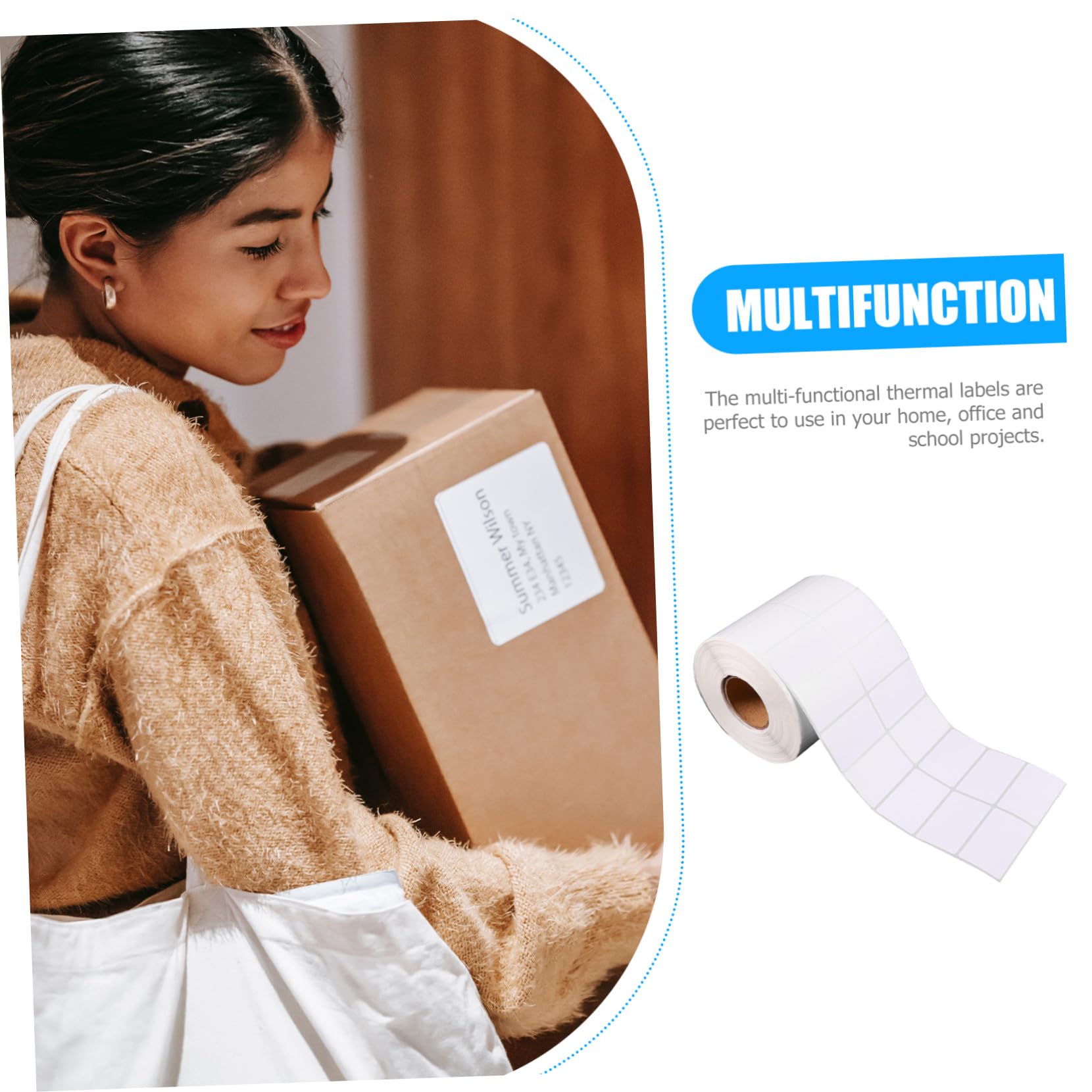 Angoily Étiquettes Thermiques Autocollantes Rouleau pour Impression Adresse Expédition Bureau Maison École
