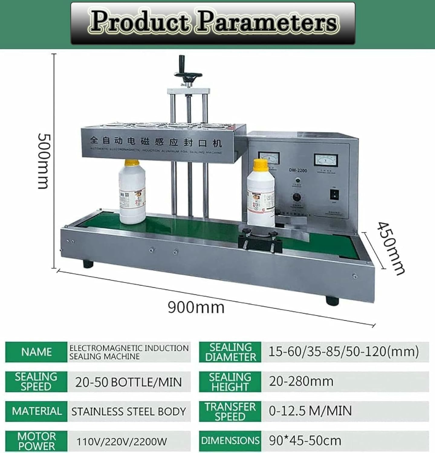 Electromagnetic Induction Sealant, Continuous Band Sealant Machine, Automatic Continuous Sealing Machine, Plastic Bottles Tapas Sealant