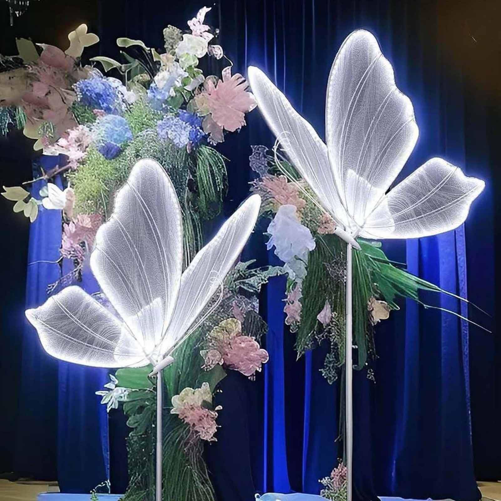 Butterfly Floor Lamp - Adjustable Height LED Decorative Lighting for Weddings and Parties, Creative Hanging Ceiling Design with Elegant Finish