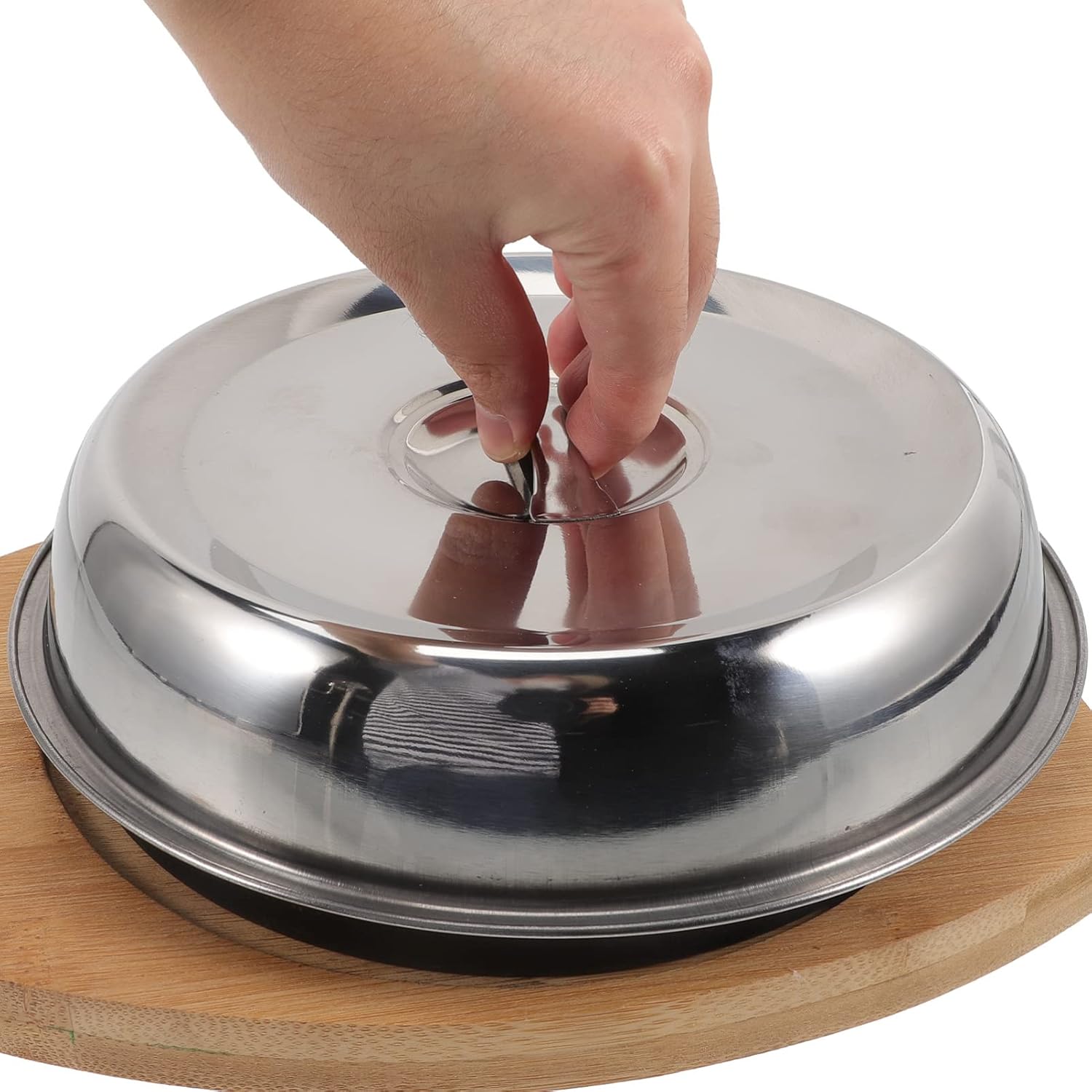UPKOCH Non-stick Teppanyaki Grill Pan Frying Pan Lid Spring Form Roasting Cooking Steak Serving Tray