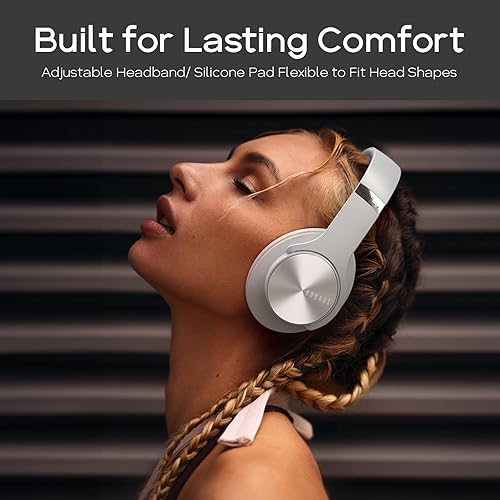 Miniatura 4 de DOQAUS Auriculares Bluetooth sobre la oreja, tiempo de reproducción de 90 horas, 3 modos de ecualización, audio de alta fidelidad, micrófono ENC,