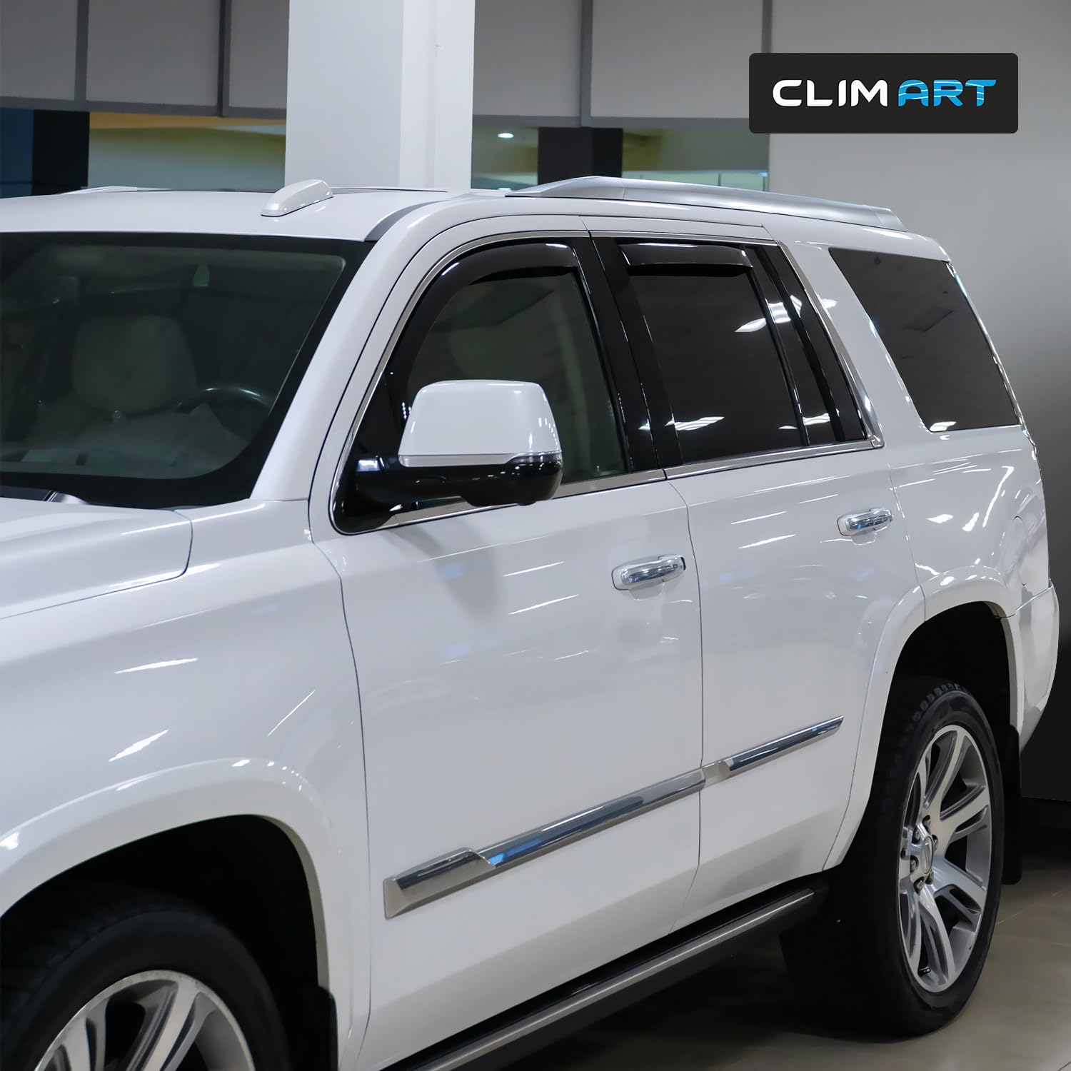 CLIM ART in-Channel Incredibly Durable Rain Guards for Chevy Tahoe 2015-2020/GMC Yukon 2015-2020, Original Window Deflectors, Vent Window Visors, Vent Deflector, 4 pcs. - 615149