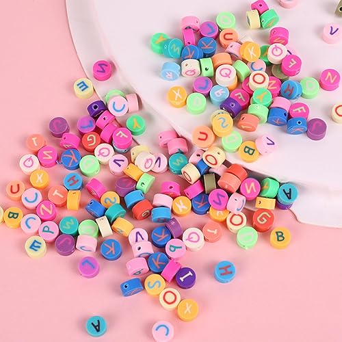 Miniatura 2 de 100 cuentas de arcilla polimérica con letras A-Z mixtas Heishi, suministros para manualidades, pulseras, aretes, collares, joyería (alfabeto)