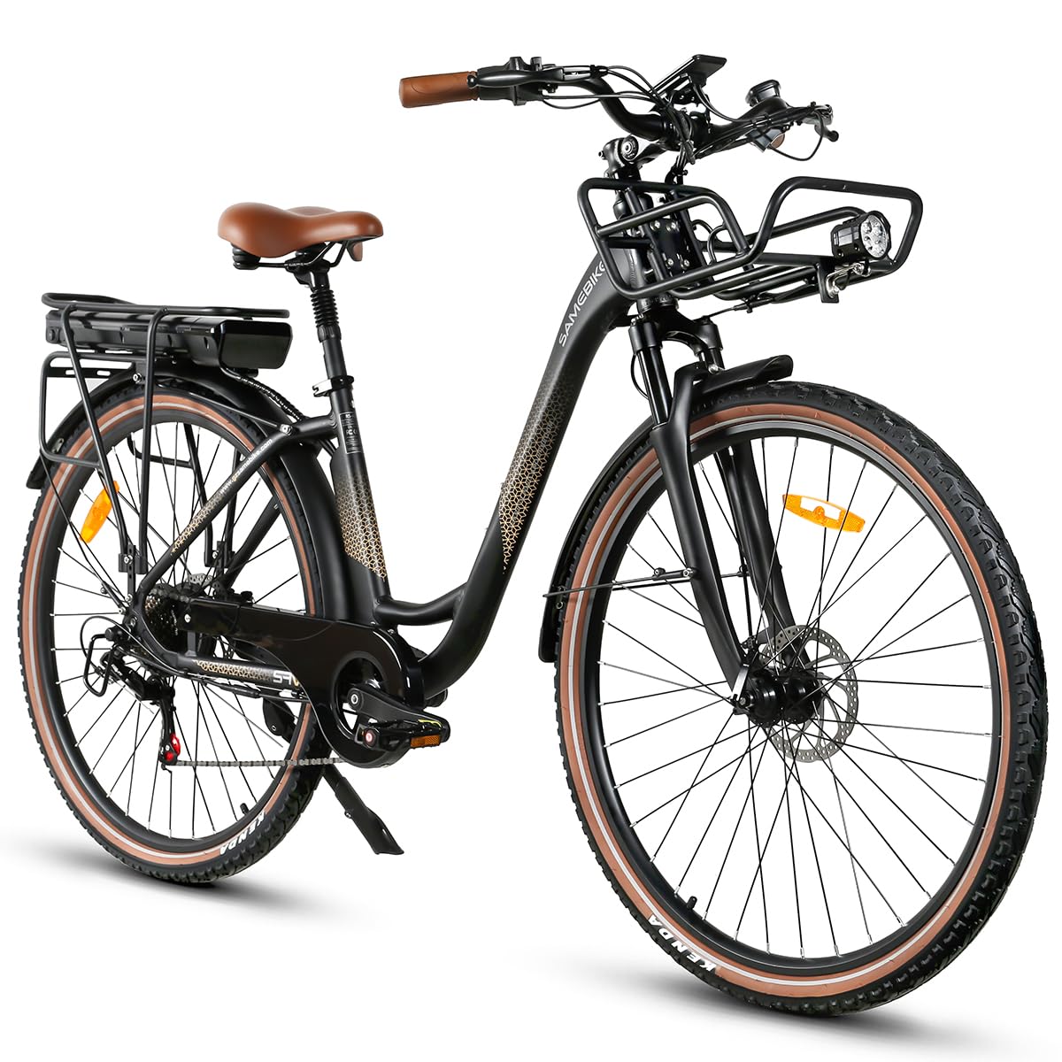 SAMEBIKE Electric Bike for Adults, 250W E-Bike with 80KM Range & 7-Speed Gears, IP54 Waterproof Design, 29" E-Mountain Bike for Commuting and Leisure (BLACK)