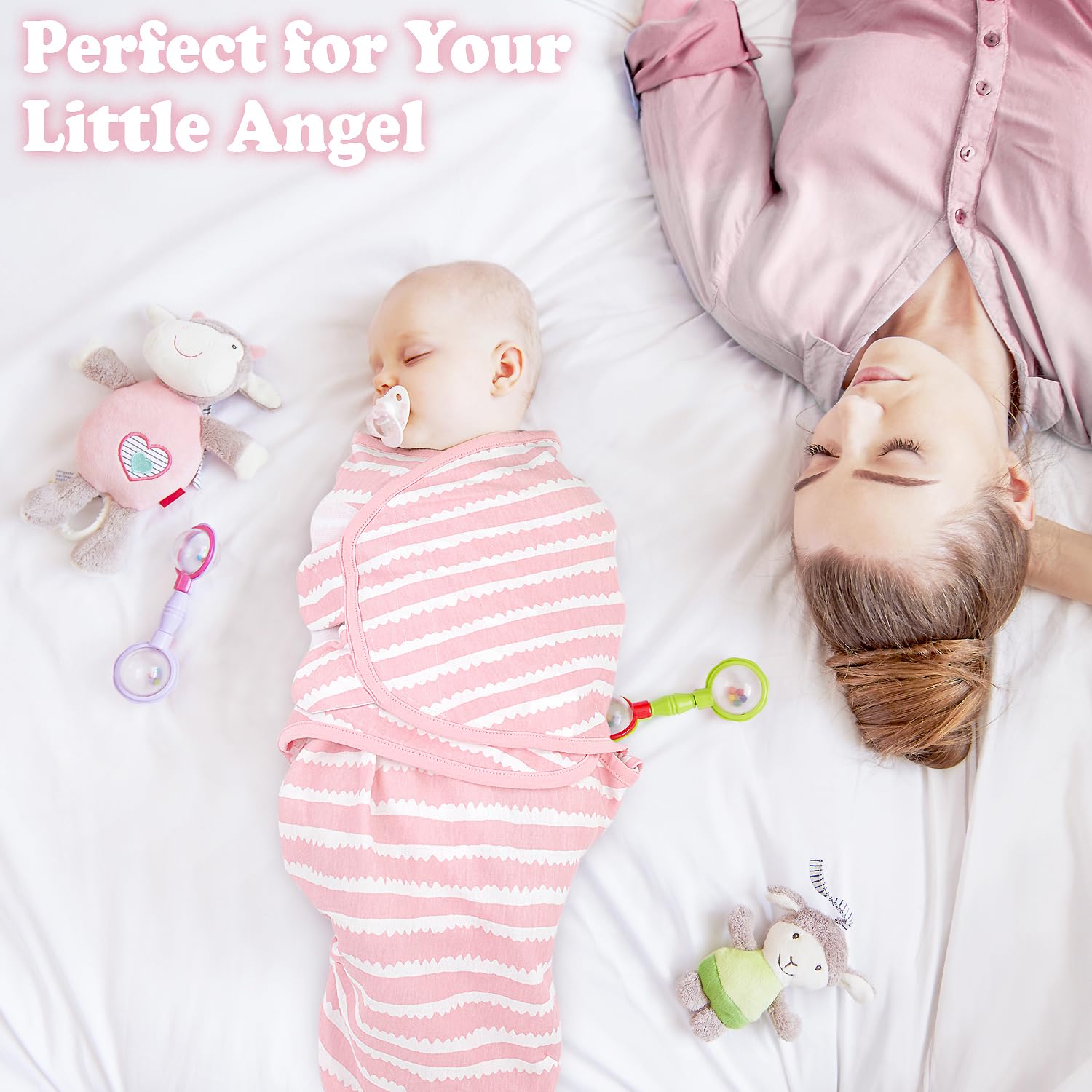 Bublo Baby Organic Zipper Swaddle Sleep Sacks – 3-Pack Swaddles for Newborns 0-3 Months, Adjustable & Breathable Infant Sleep Sack, Easy Diaper Change Swaddling Blanket for Baby Girls & Boys