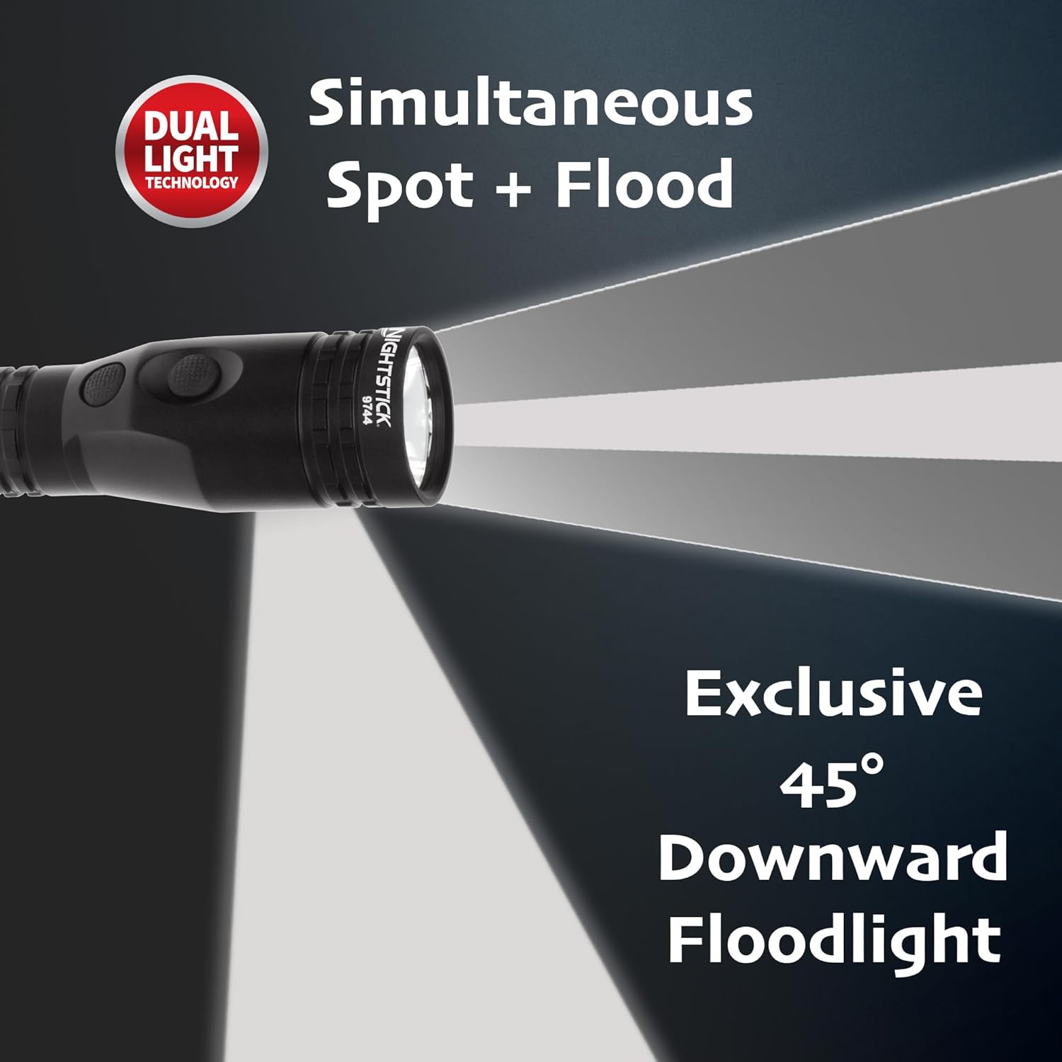 Nightstick NSR-9744XL Metal Rechargeable Full-Size LED Dual-Light Flashlight