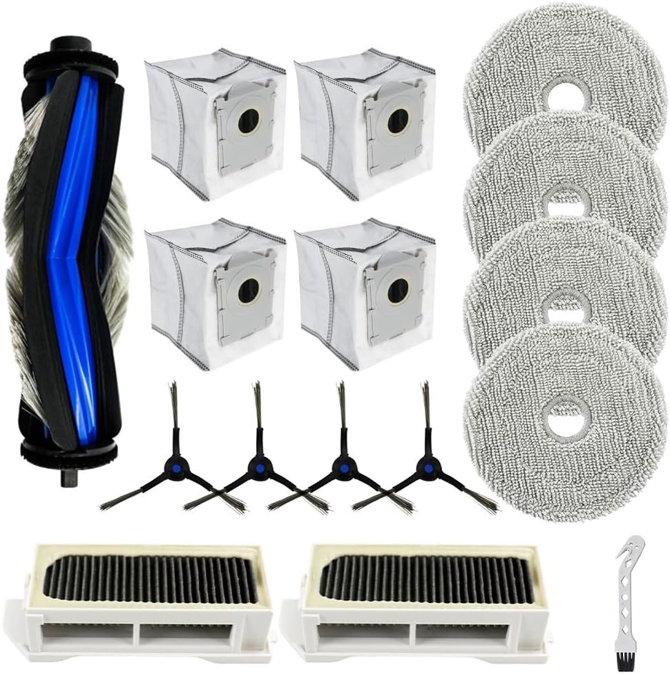 Robot Vacuum Cleaner Accessories Kit Main Roller Brush Side Brush Mop Cloth Dust Bag Filter For ECOVACS For Deebot For Mini Robot Vacuum Full Set Vacuum Cleaner Spare Parts Set