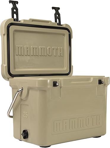 Miniatura 23 de Mammoth Coolers Serie Cruiser, cofre de hielo rígido aislado con construcción duradera de doble pared rotomoldeada, ideal para actividades Beige