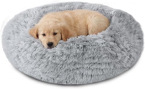 Miniatura 22 de JOLLYVOGUE Cama Calmante para Perros Pequeños - Cama para Perros Pequeños Lavable en Forma de Dona de 23 Pulgadas para Gatitos y Cachorros, Camas