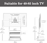 FITUEYES TV Stand avec roues pour 40 à 85 de pouce LED LCD Écran plat, coin TV Mont de stand avec stockage, Peg Board & Plateau en bois TV Console