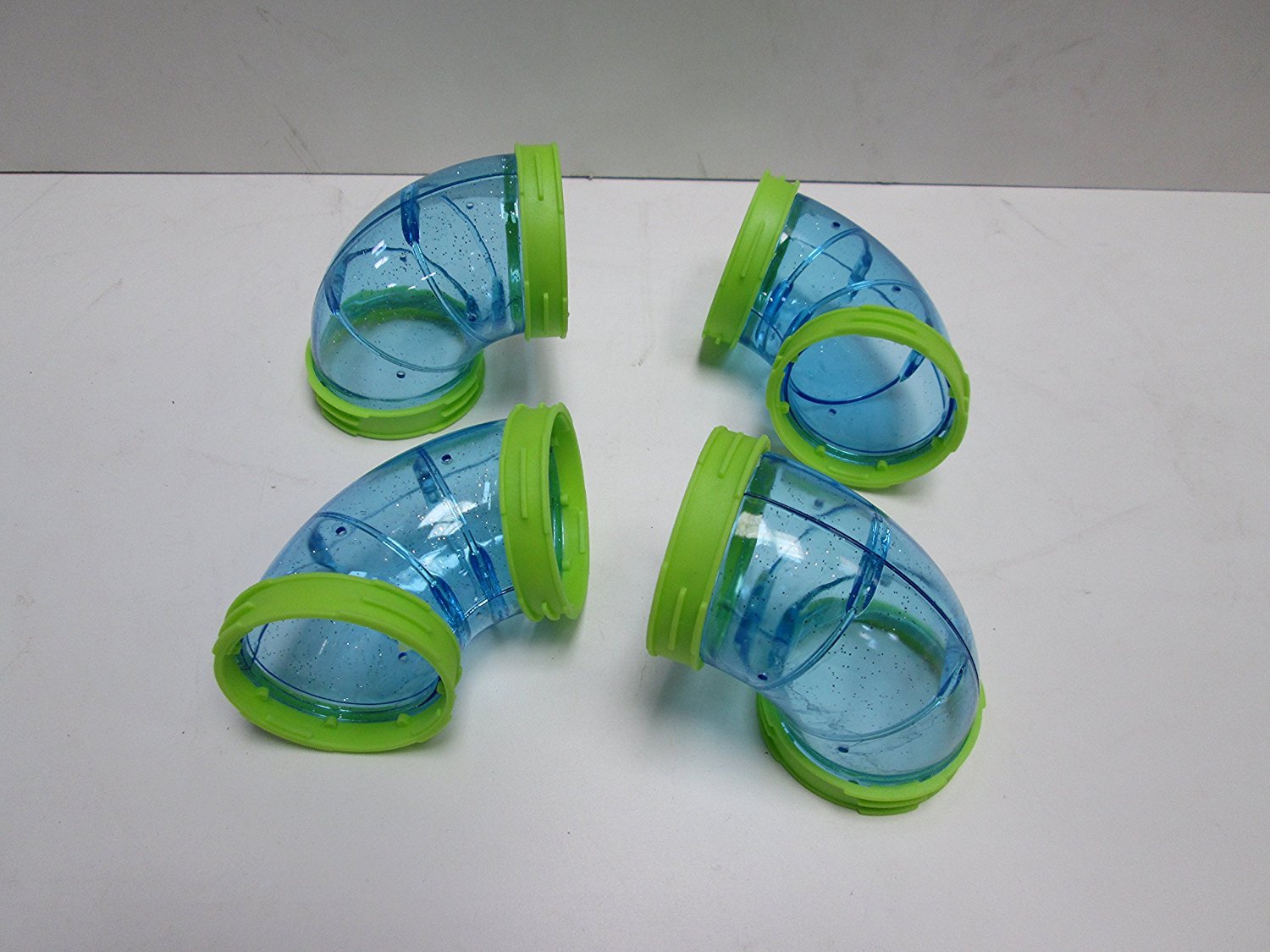 Fantazia Hamster Cage Curved Glitter Tubes In Pink Blue Orange Lime Red Purple (Blue & Lime)