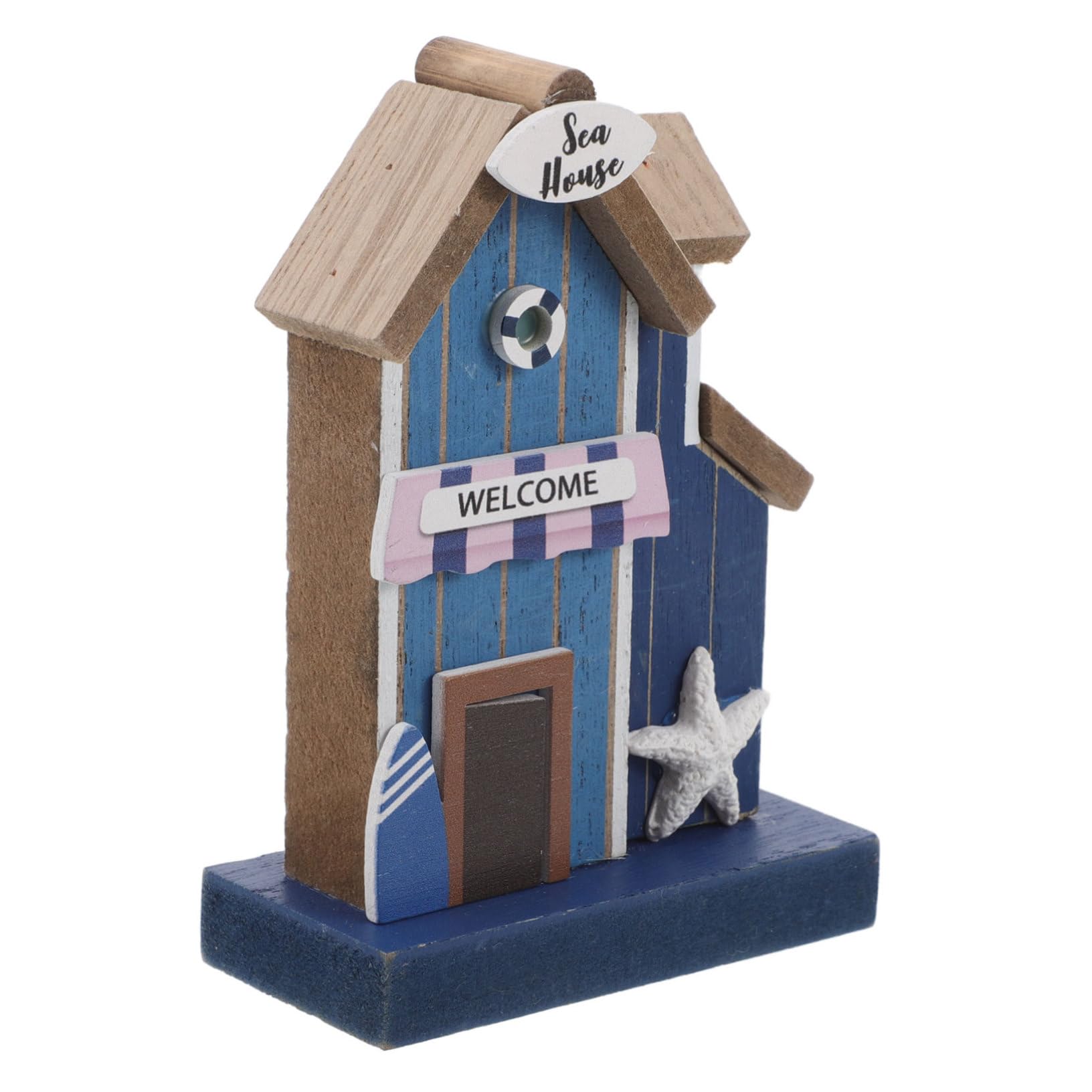 8 Piece Dollhouse Miniature Figurines - Resin Ocean Seaside Landscape Scenery & Fishing Boat Models