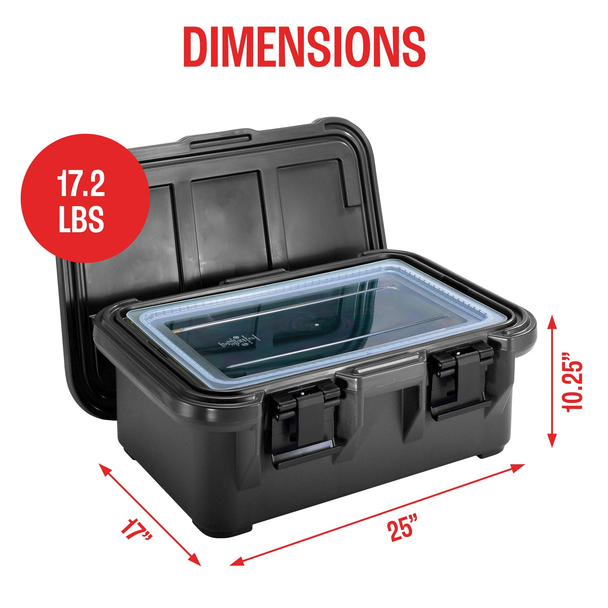Cambro Portador de alimentos con aislamiento - Caldera profunda de 6 pulgadas y calentador de alimentos para catering y transporte - Top Load S-Series (negro)