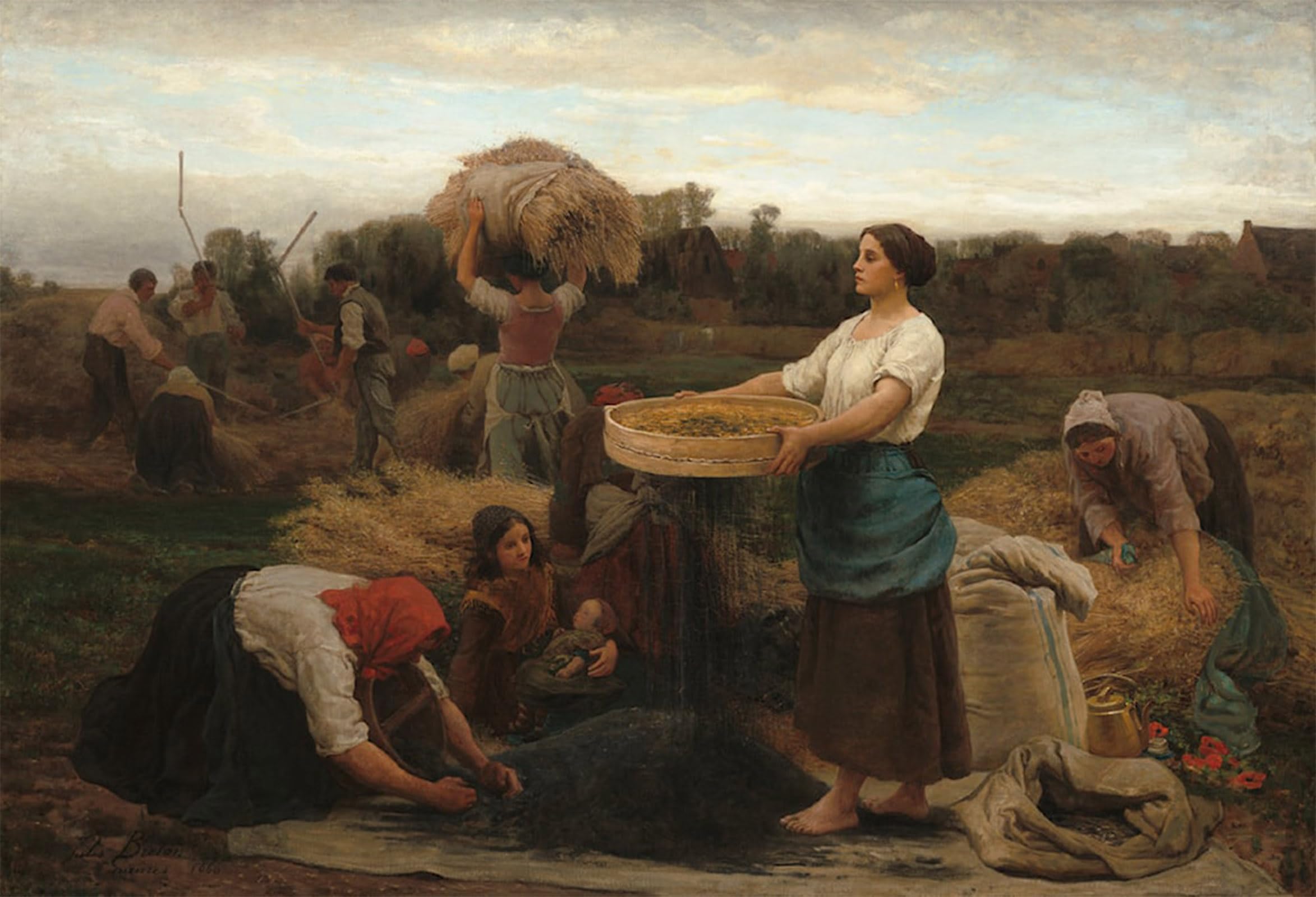 Serendipitp No Frame Abstract Painting Mural Print Picture Wall Decor Painting La Colza Jules-Adolphe Breton Vintage Wall Artwork For Home Decor 60X90cm