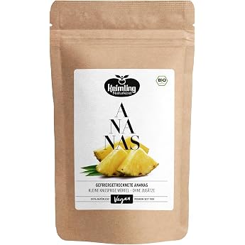 Keimling Organic Freeze Dried Pineapple - 250g - 100% Fruit - No Added Sugar - Crispy Fruity & Vegan