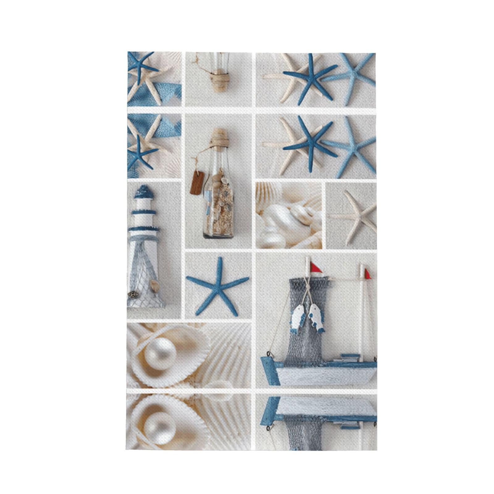 XXahnbm Starfish And Lighthouse Print Waffle Kitchen Towel,Absorbent Hand Towel