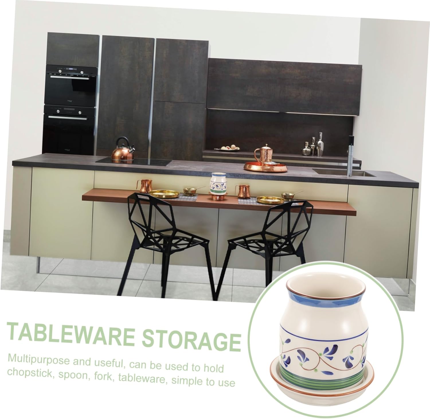 Ceramic Tableware Stand Chopstick Cage Kitchen Silverware Organizers Drying Rack for Kitchen