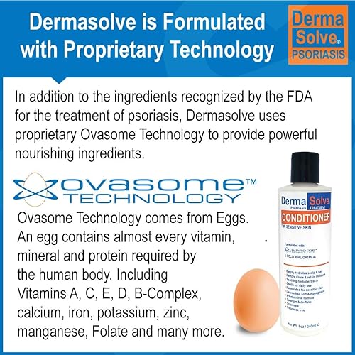 Miniatura 5 de Dermasolve Acondicionador de psoriasis  Calmante anticaspa, dermatitis seborreica, piel sensible, escamosa, picazón, cuero cabelludo seco y