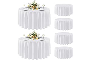 sancua 6 Pack Round Tablecloth 90 Inch White