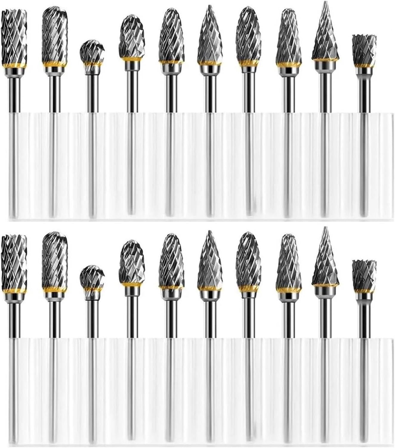 10 PCs 1/8" Shank Tungsten Carbide Rotary Tool Burr Double Cut Rotary Tools Electric Grinding(2 pcs)