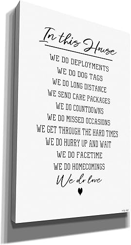 Miniatura 7 de Epic Graffiti Arte de pared en lienzo con texto en inglés "In This House Military Family" de Cindy Jacobs, 12 x 18 pulgadas