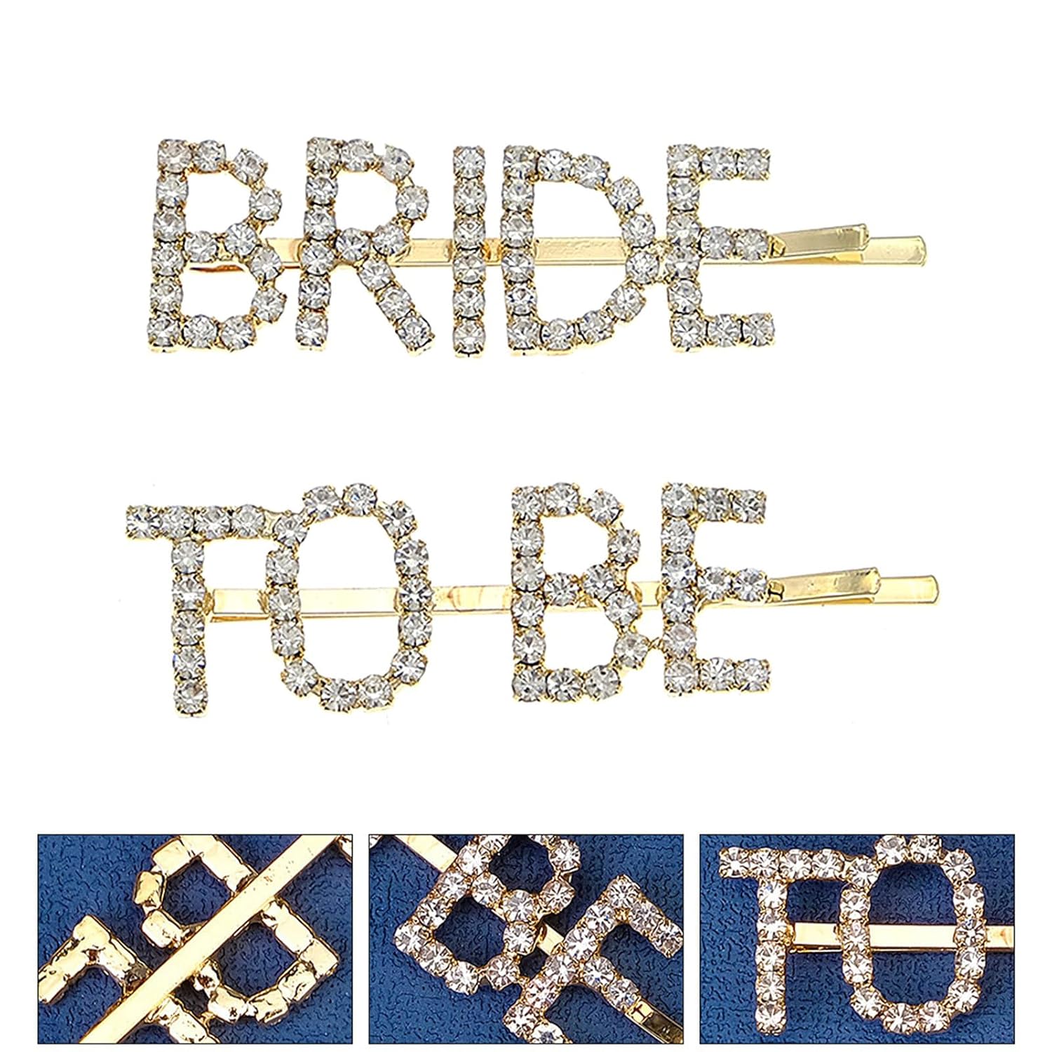 Hair Accessories 2 Divisions Crystal Barrettes for Spouses Day Christmas Donations Gold Pinkgold Barrettes