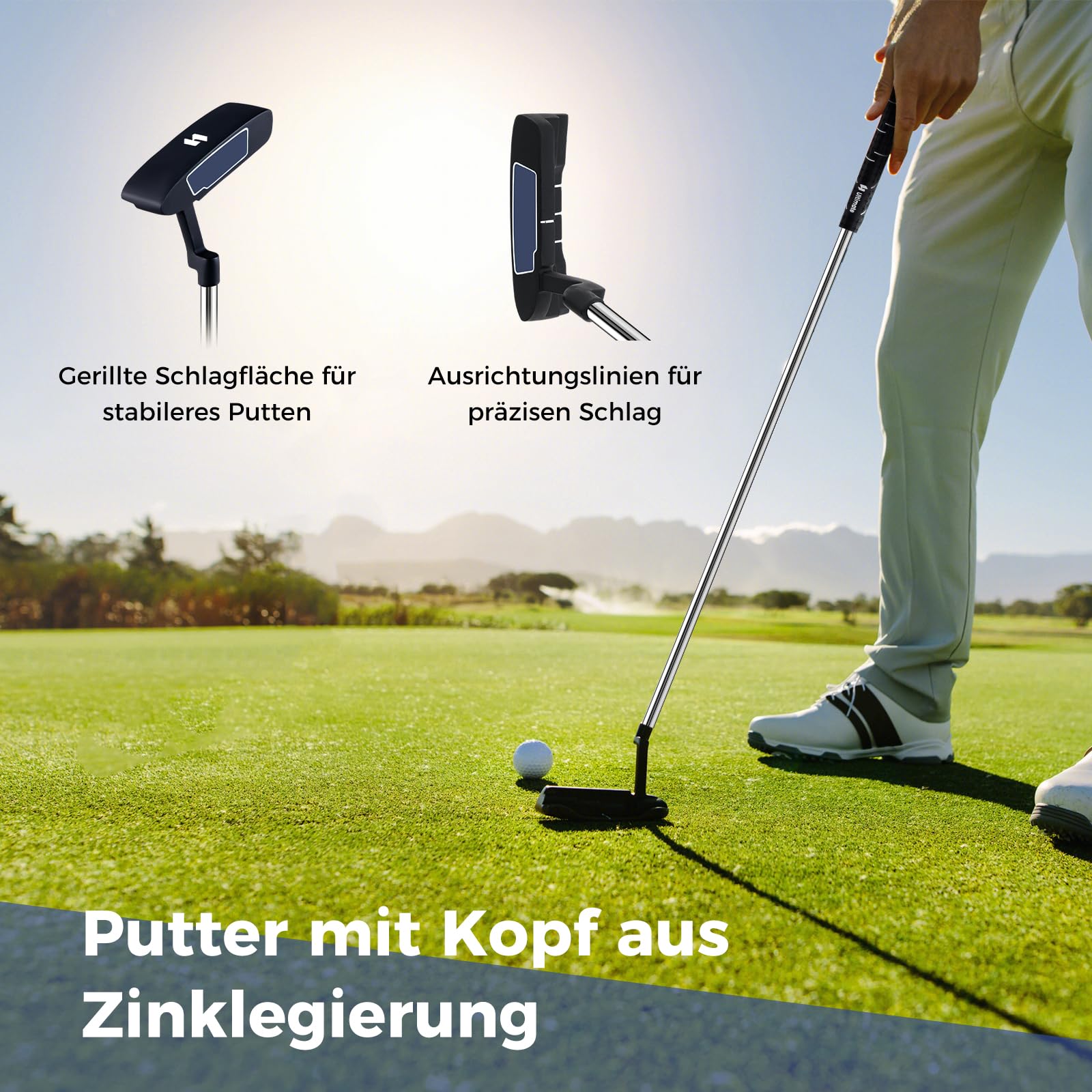 GYMAX Komplettes Golfschlägerset, Golfset für Herren, Golfschlägersätze inkl. #1 Driver, #3 Fairway, #5 Hybrid, #5, #6, #7, #8, #9, #P, #S Eisen, Putter, 3 Schlägerhauben & Tragbare Standtasche