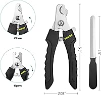 Vista 2 de HAWATOUR Cortauñas para perro, recortadores de uñas clásicos para perros con protector de seguridad para evitar cortes excesivos, hoja afilada