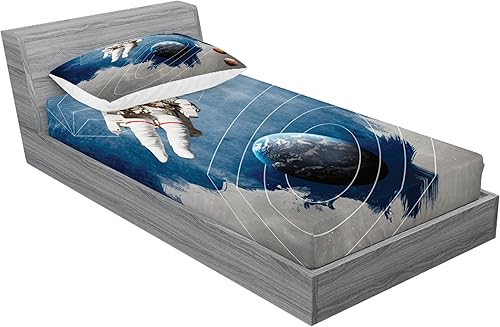 Miniatura 276 de Ambesonne - Juego de sábanas bajeras y fundas de almohada, diseño clásico botánico, plantas de jardín vintage, juego de 3 piezas con estampado