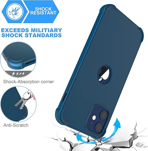 Miniatura 6 de ORETECH Funda para iPhone 12iPhone 12 Pro con 2 x Protectores de Pantalla de Vidrio Templado 360 Heavy Duty Bumper de PC Duro Cubierta de Teléfono