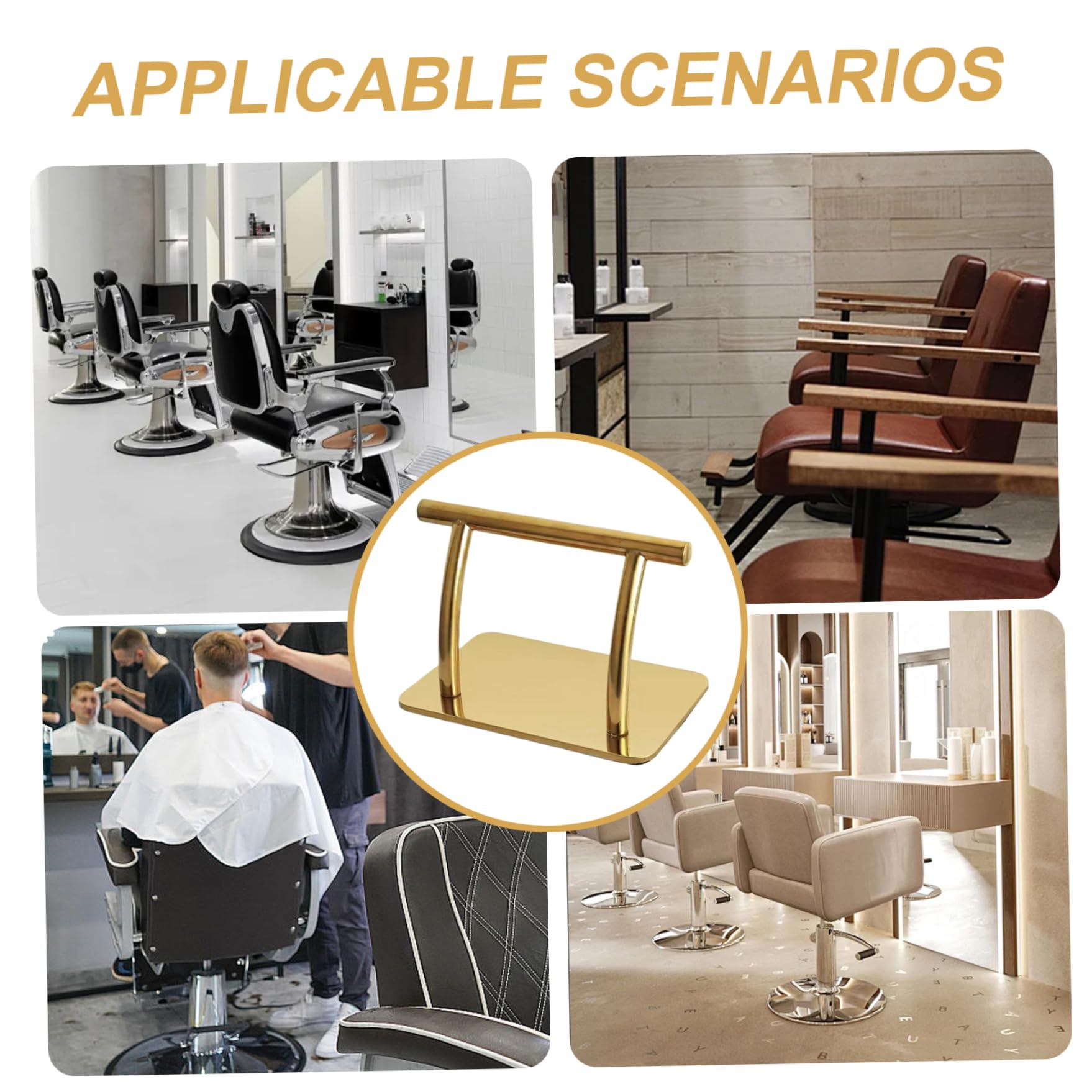 Tableau de Coiffure Resier de Pied 12x7,5x7,5 Pouces Gold Salon en Acier Inoxydable Chaise de Berceau de Remplacement Poli en Or