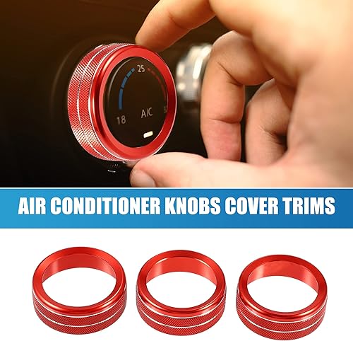 Miniatura 10 de A ABSOPRO Calcomanías para pomos de aire acondicionado de automóvil, cubierta de perilla de interruptor de radio CA para Jeep Wrangler JL JLU