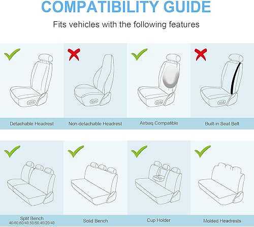 Miniatura 8 de Juego completo de fundas de asiento de automóvil, funda de cojín antideslizante de piel sintética para vehículo, protectores impermeables para