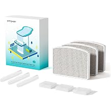 PETGUGU Cat Water Fountain Filters Replacement, Compatible with PF1 & PF1L Automatic Pet Fountains, 8 Filtration,Keeps Water Fresh & Clean,3-Pack