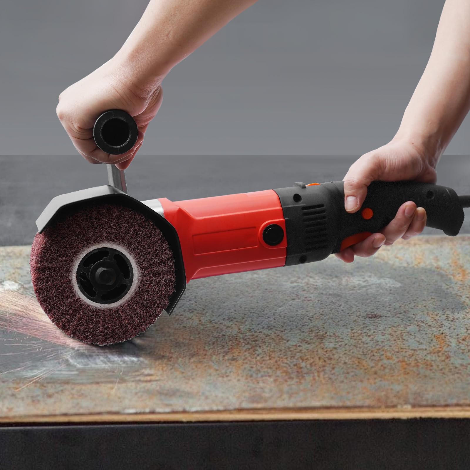Machine à satiner 1580 W - Rouleau abrasif pour bois - Meuleuse d'angle professionnelle - 220 V - 50/60 Hz - 100-3000 tr/min - En acier inoxydable - Pour le polissage, le ponçage