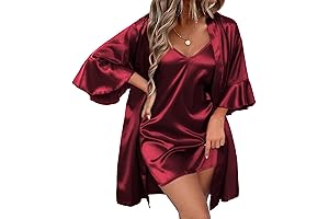 Women's Bridal V-Neck Satin Robe Set with Pockets