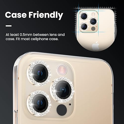 Miniatura 3 de Tensea Protector de lente de cámara para iPhone 13 ProiPhone 13 Pro Max, cubierta de protección para cámara, protector de pantalla de vidrio