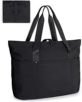 BAGSMART Foldable Tote Bag for Women - Large 20L Zipper Travel Shoulder Bag, Laptop & Book Capacity, Water-Resistant