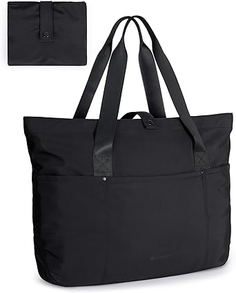 43% off: BAGSMART Tote Bag for Women, Foldable Tote Bag With Zipper Travel Shoulder Bag Handbag for …