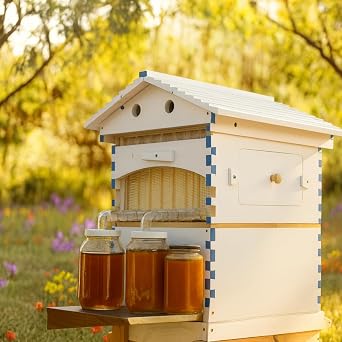 Automatic Bee Hive Starter Kit Complete Beehive Box Set for Easy Beekeeping, Ideal for Beginners and Hobbyists, Durable and User-Friendly Design