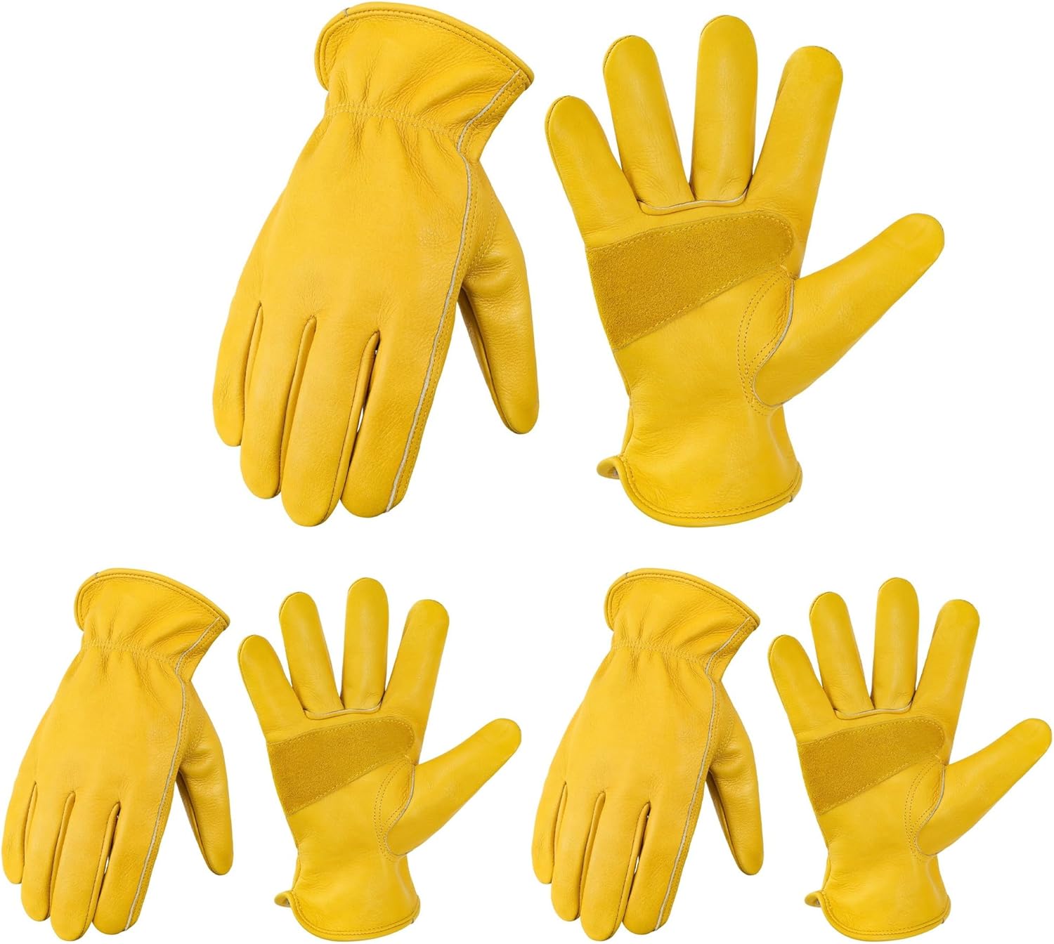 Leather Work Gloves for Men & Women, Reinforced Durable Gardening Gloves,Cowhide Work Gloves,Puncture & Cut Resistant