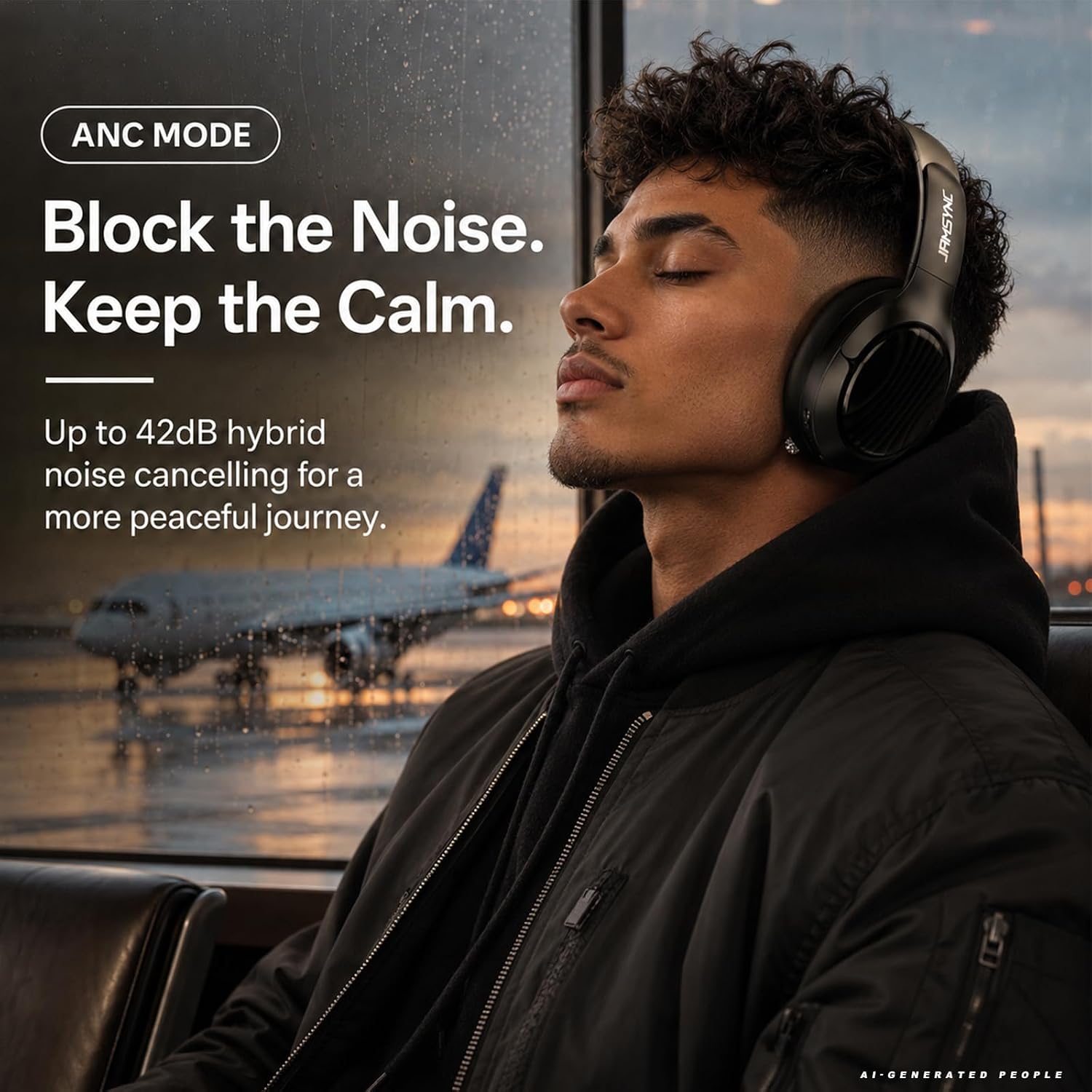 Hybrid Active Noise Cancelling Headphones, Bluetooth 6.0 Over Ear Headphones,120H Battery Fast Charging, Hi-Res Audio, Transparency Mode, Deep Bass, Memory Foam Comfort Fit for Travel Office Home