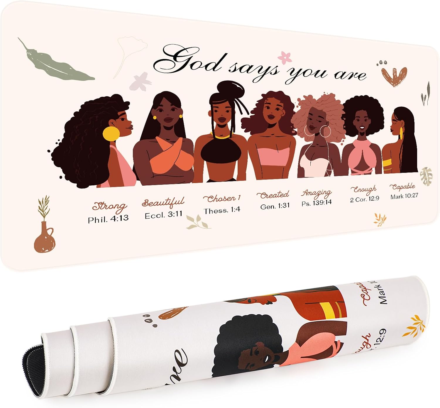 Alfombrilla de escritorio AFRITEE Black Girl - Tamaño grande