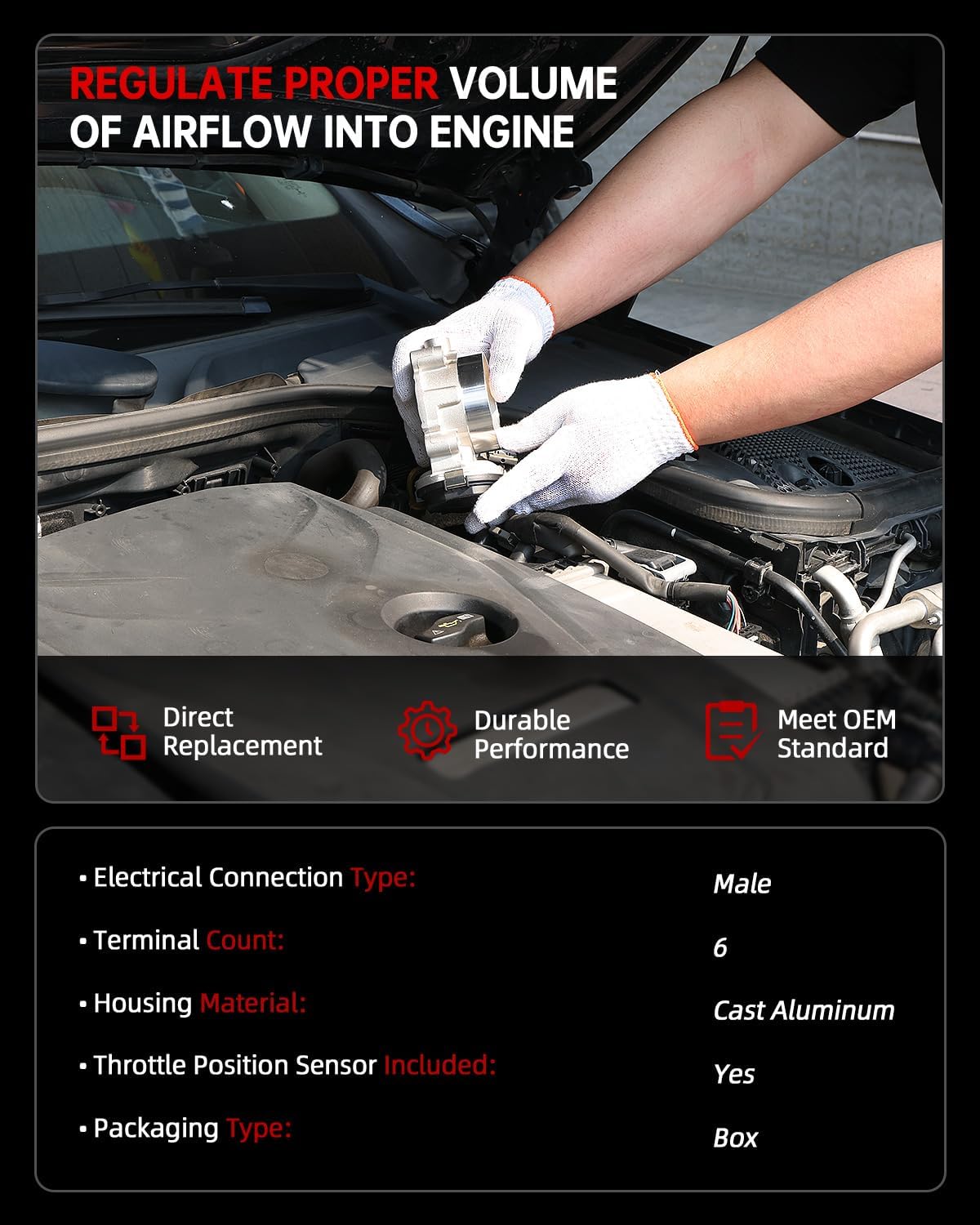 OKLPF Electronic Throttle Body Compatible with Dodge Ram & Chrysler Models Durango Ram 1500 Ram 2500 Ram 3500 1500 2500 3500 Aspen ，Replacement Number TB1055