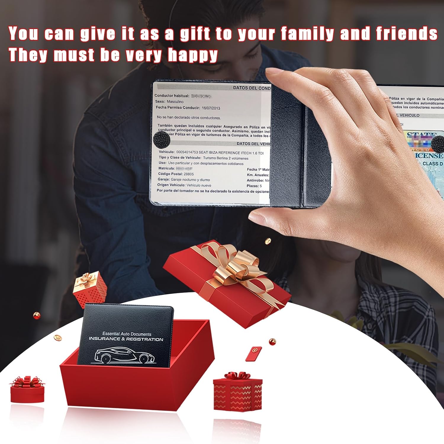 Ziciner Car Registration Insurance Holder, 2Pack Essential Auto Card Document Glove Box Organizer with Touch Fastener, Vehicle Interior Accessories Perfect for Most Car, Truck, SUV (Black/Small Car) image 5