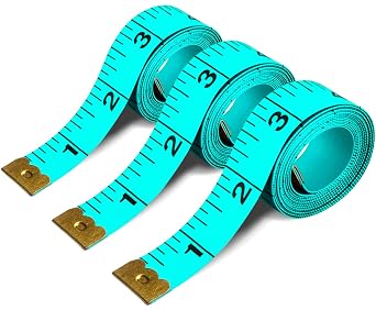 Tape Measure, Fabric Body Measuring Tape Soft Seamstress Cloth Tape Measure Double Scale Fabric Tape Measurement for Sewing Cloth 60-inch, 3 Pack Craft Vinyl Tailor Ruler for Weight Loss Green