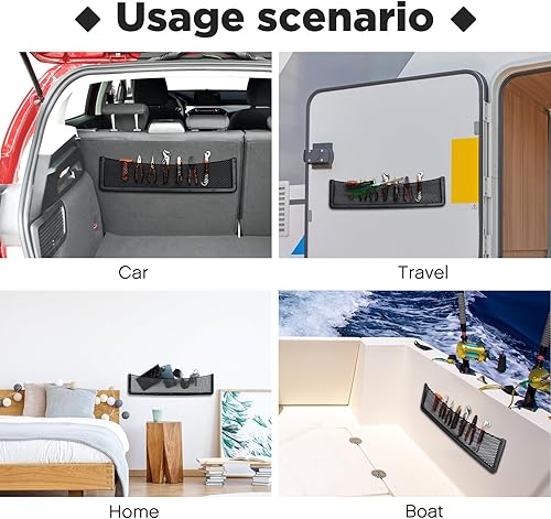 Miniatura 27 de Almacenamiento para el vehículo o la autocaravana, estructura de plástico ABS, malla para organizar el automóvil, bolsa de red, soporte, bolsillo