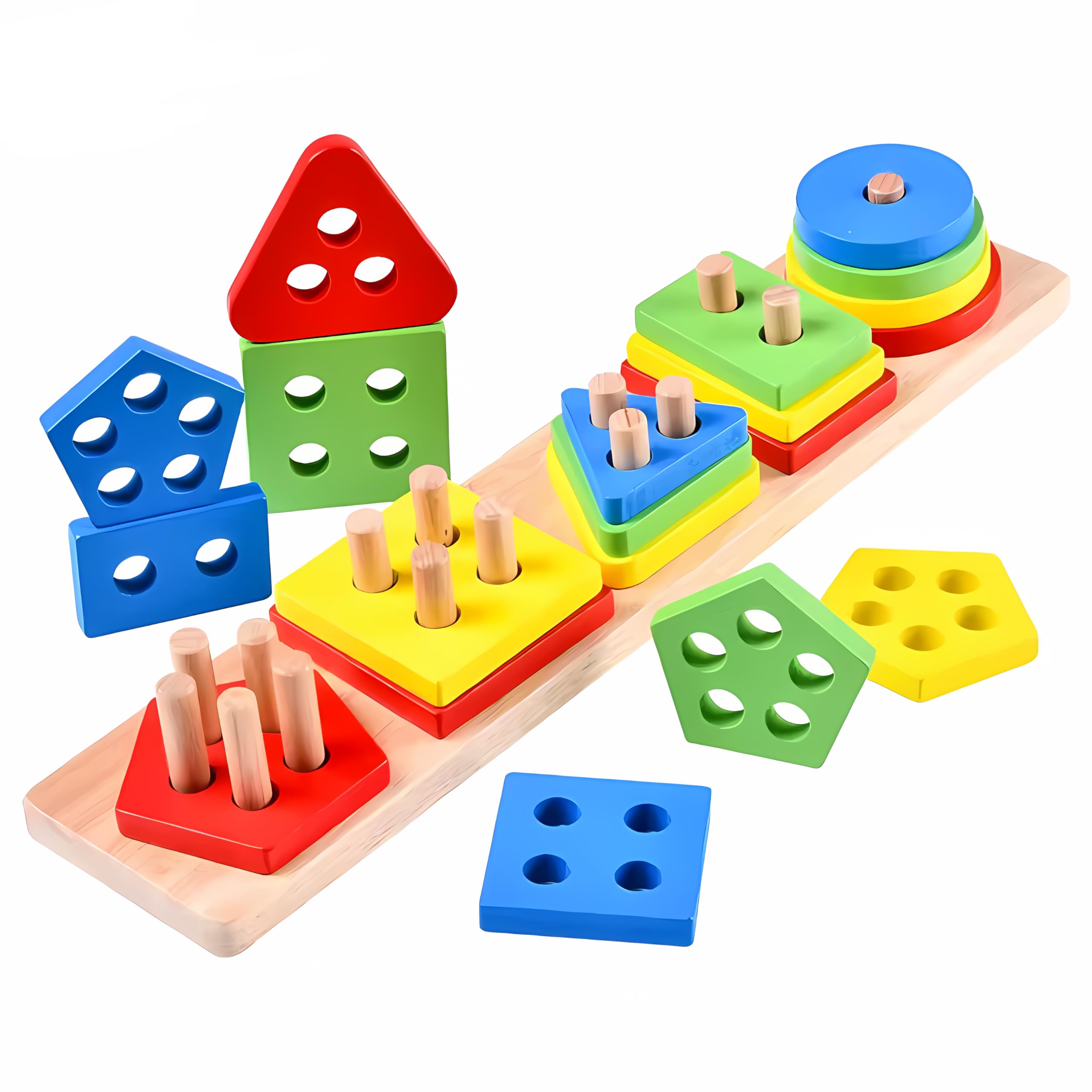 DISHVY® Educational Shape Sorting Puzzle Toy with Colorful Wooden Blocks for Kids 3+, Toddlers and Preschoolers| Learning Shapes | Counting| Colours (Mixed Colour Shape sorter) (B0DC71BHB6) Amazon Price History, Amazon Price Tracker
