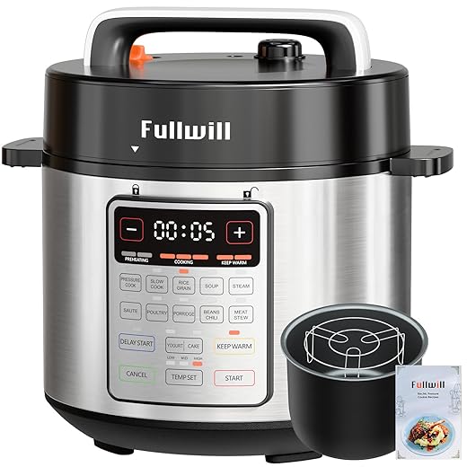 Fullwill 9-in-1 Electric Pressure Cooker(2025 Upgraded), 12 Presets Instant Multi Cooker, Olla de Presion Nonstick Pot 6 Quarts