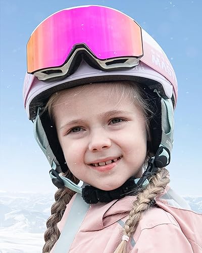 Miniatura 2 de OutdoorMaster Falcon - Gafas de esquí para niños, lentes intercambiables magnéticas, protección UV, OTG, gafas de snowboard para jóvenes
